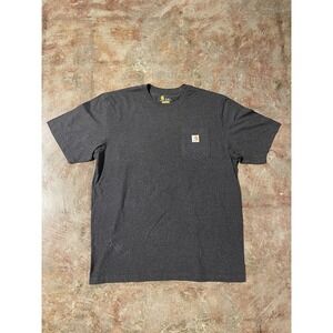 Carhartt Original Fit Crewneck Front Pocket Logo Gray T-Shirt Sz XL-Tall *